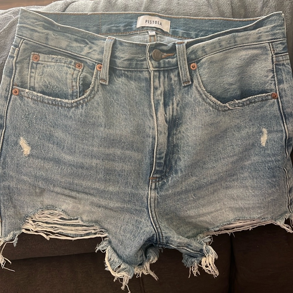 PISTOLA Maeve super high rise cut off Jean shorts sold out Dolores Park size 27